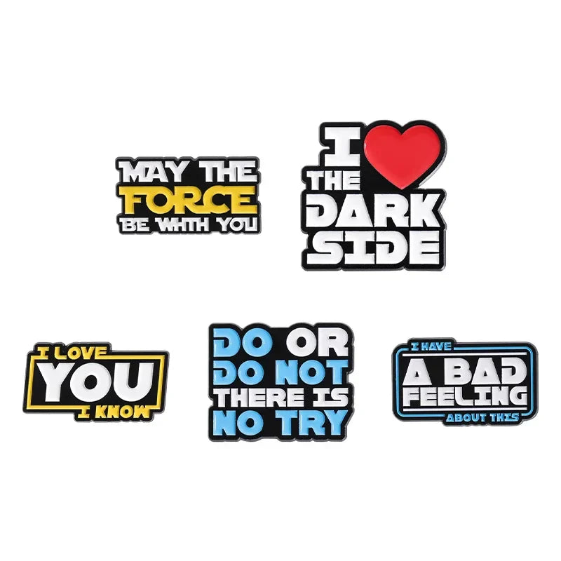 Sci-fi Enamel Pins May The Force Be With You Brooch Lapel Badge Gift for Fans