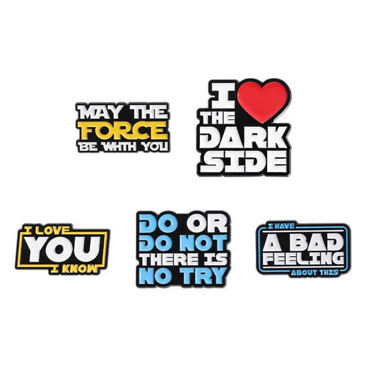 Sci-fi Enamel Pins May The Force Be With You Brooch Lapel Badge Gift for Fans
