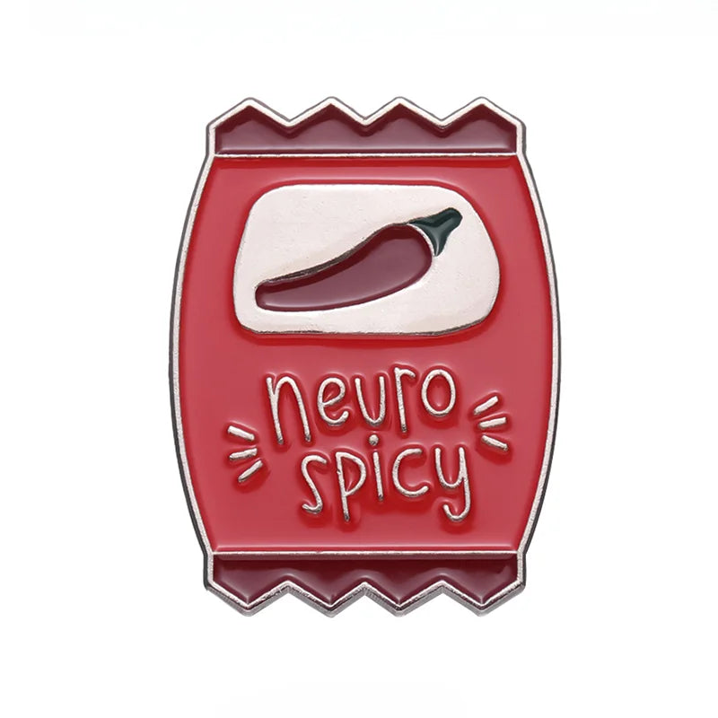 Mental Health Awareness Enamel Pin Neuro Spicy Brooch Lapel Badge Custom Backpack Clothes Jewelry Gift