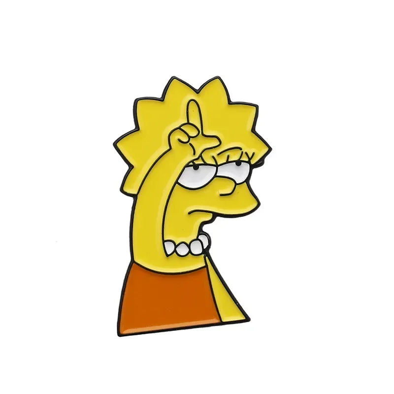 Simpsons Brooch Homer Marge Bart Metal Lapel Pin Backpack Gift