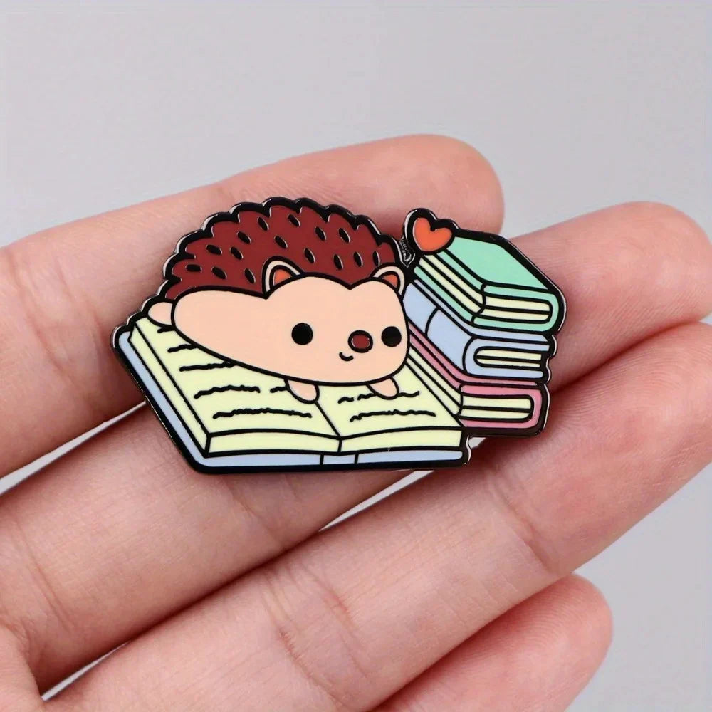 Cute Animal Enamel Pins - Capybara, Panda, Hedgehog, Axolotl, Raccoon, Backpack Gift for Animal Lovers