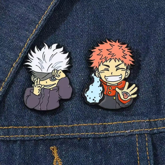 Gojo Satoru Itadori Yuji Enamel Pins Jujutsu Kaisen Anime Brooches Badge Accessories