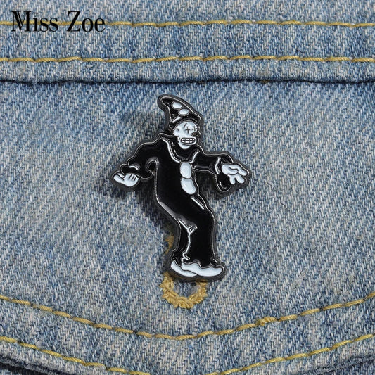 Clown Dancing Enamel Pins Funny Cartoon Brooches Lapel Badges Jewelry Gift for Kids Friends