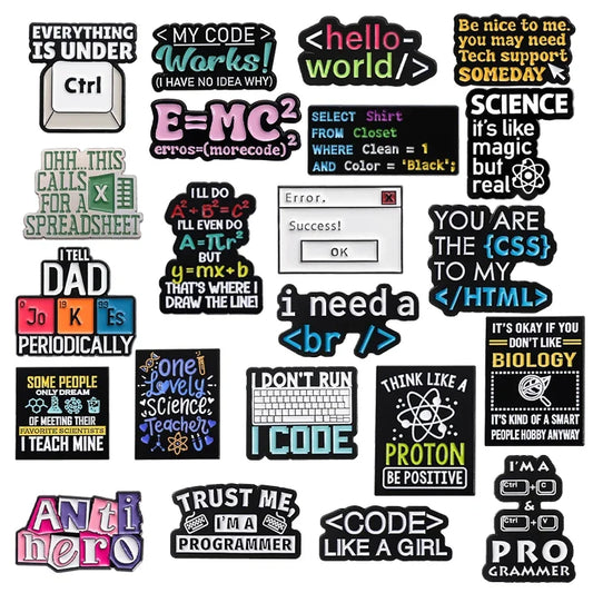 Enamel Pins Chemical Element Symbol Math Brooches Lapel Badge Jewelry Gifts