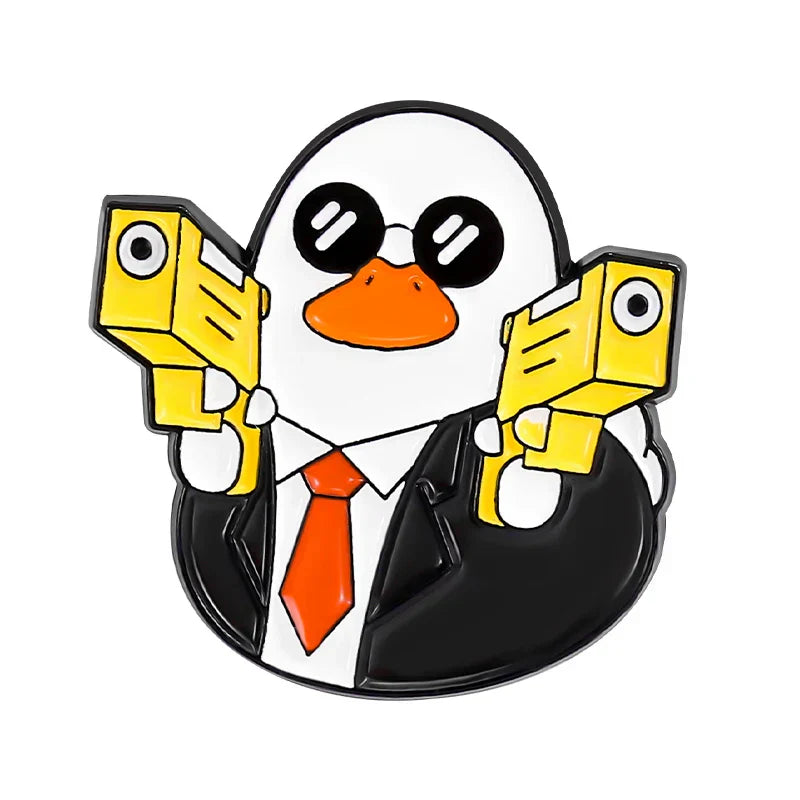 Duck Meme Enamel Pin Cartoon Brooches Fashion Gift for Kids