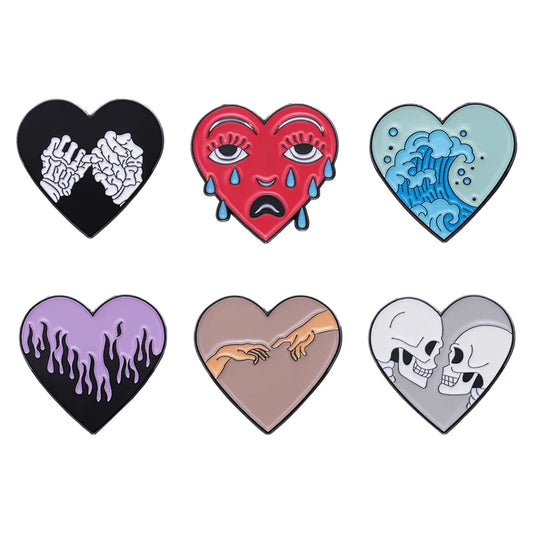 Horror Heart Enamel Pin Halloween Brooch Lapel Badge Jewelry Gift