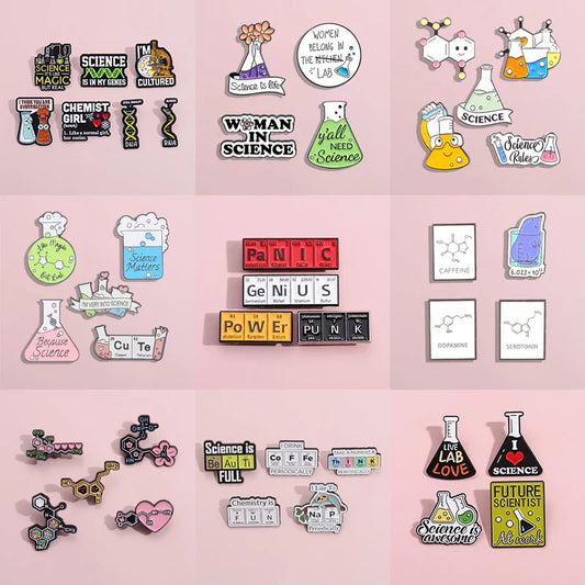DNA Enamel Pins Science Lab Brooches Jewelry Gifts