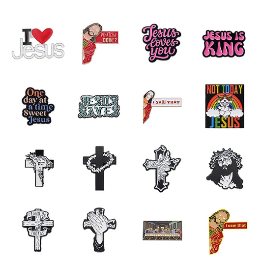 Custom Jesus Enamel Pins Christian Faith Brooch Lapel Badge Gift