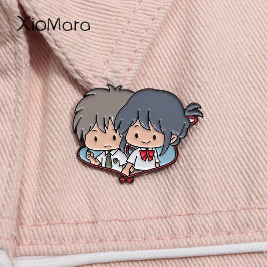 Kimi no Na wa Enamel Pin Romantic Anime Brooch Lapel Badge Gift