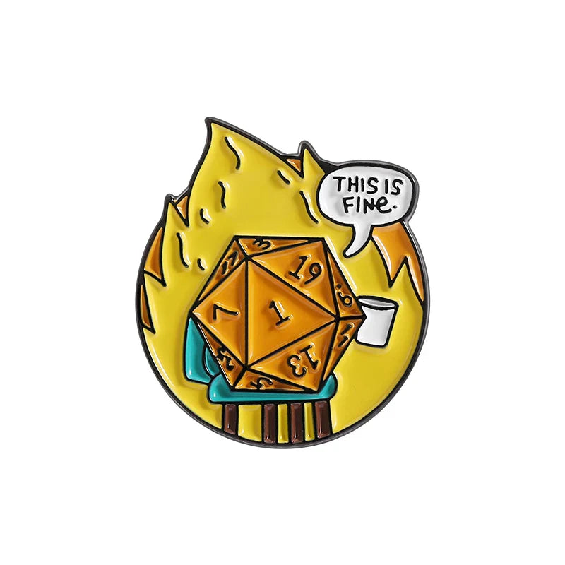 Funny Dice Enamel Pin Adventure Game Lapel Badge Jewelry Gift