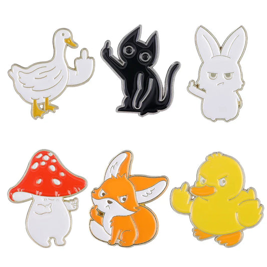 Cartoon Mushroom Enamel Pin Animal Brooch Badge Lapel Backpack Hat Accessories