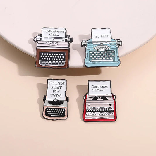 Just My Type Typewriter Enamel Pin Wholesale