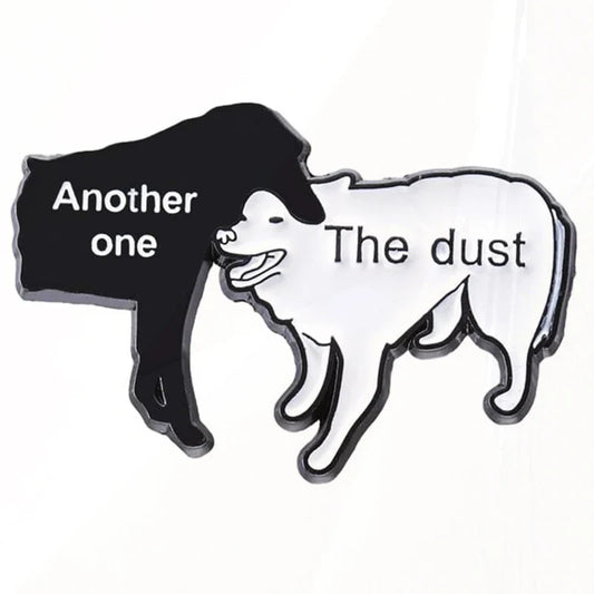 Funny Music Meme Enamel Pin - Another One Bites the Dust Dogs