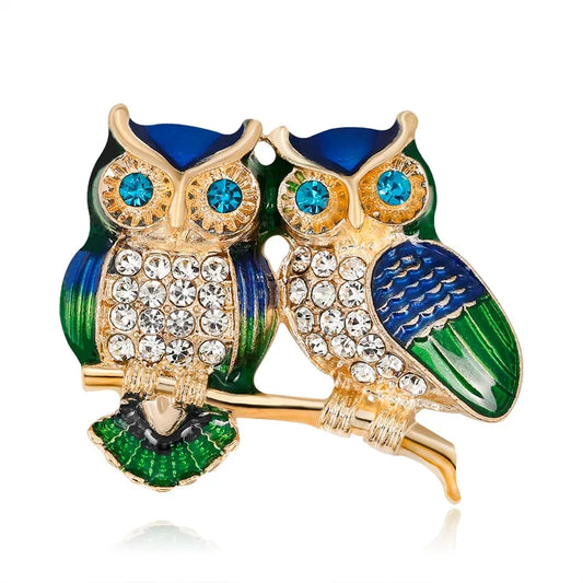 Owl Rhinestone Brooch Pin - Trendy Animal Party Suit Decoration Gift
