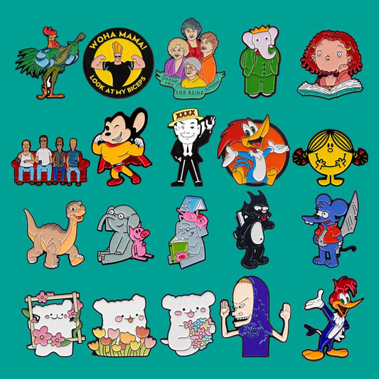 Cartoon Woodpecker Dog Dinosaur Enamel Pins Brooches Lapel Badges Jewelry Accessories