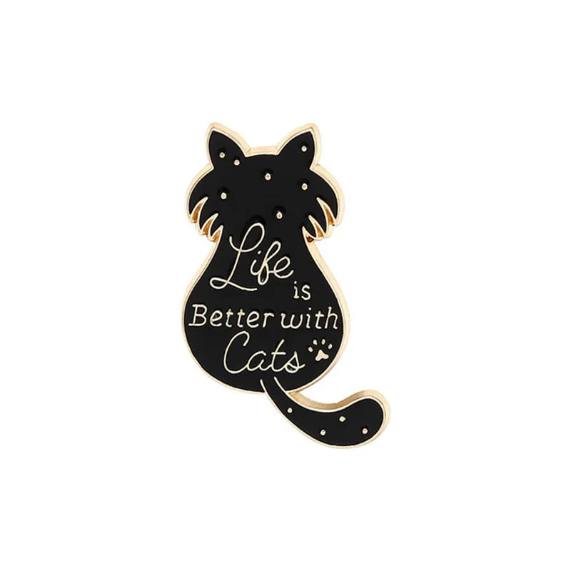 Cat Skull Enamel Pin Cosplay Badge Lapel Jewelry Gift