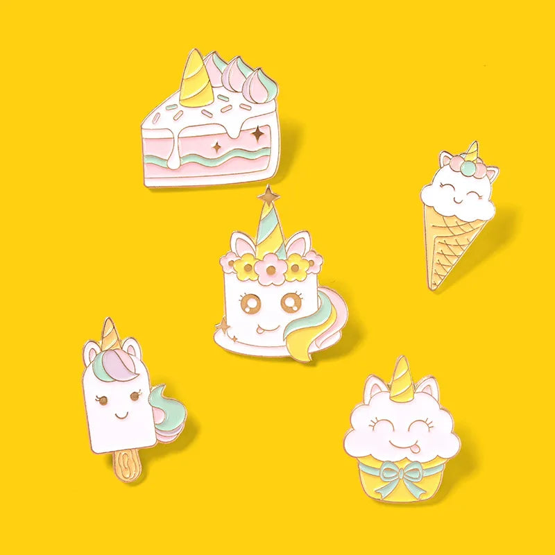 Cake Ice Cream Enamel Pins Cosplay Badge Backpack Lapel Pin Jewelry Gift Comic Products