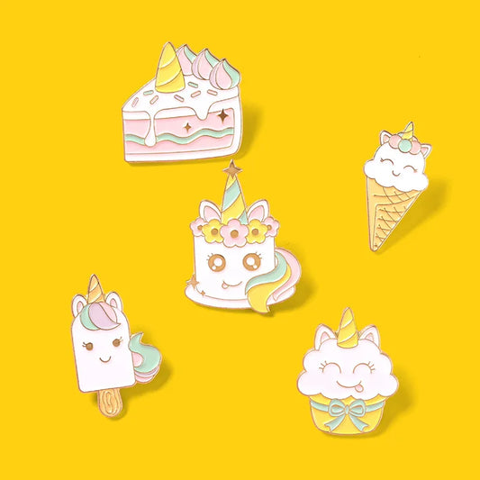 Cake Ice Cream Enamel Pins Cosplay Badge Backpack Lapel Pin Jewelry Gift Comic Products