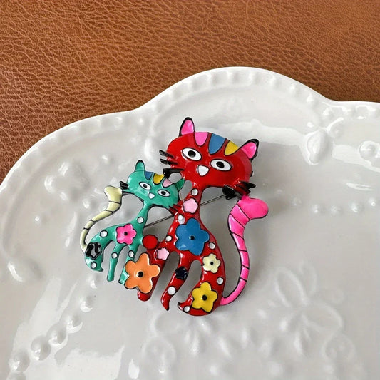 Cat Shaped Vintage Style Brooch for Women Girls
