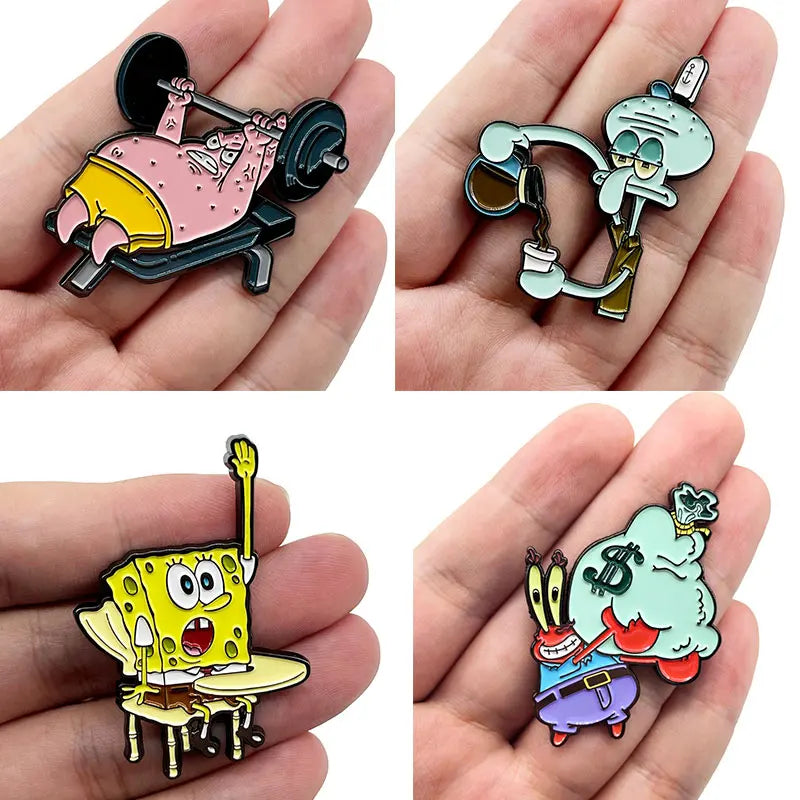 SpongeBob SquarePants Enamel Lapel Pin Cartoon Brooch Backpack Accessory Gift