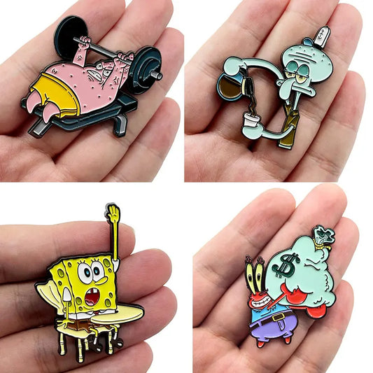 SpongeBob SquarePants Enamel Lapel Pin Cartoon Brooch Backpack Accessory Gift
