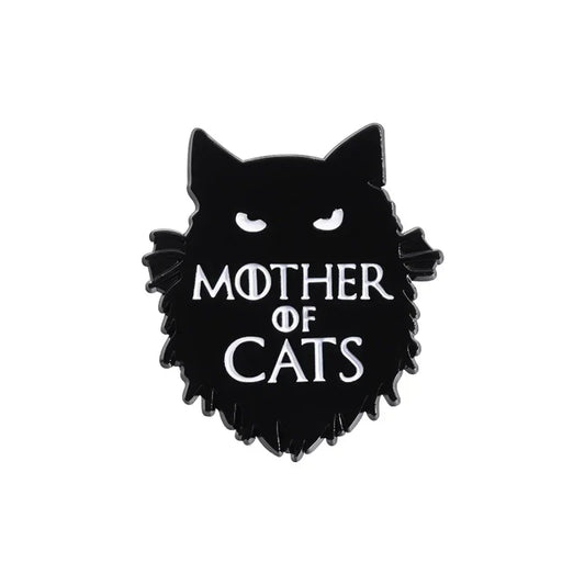 Black Cat Enamel Pin Mother of Cats Brooch Lapel Badge Jewelry Accessory