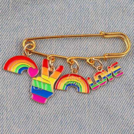 Rainbow Enamel Pin Cartoon Lapel Brooch for Backpacks and Clothes Jewelry Gifts