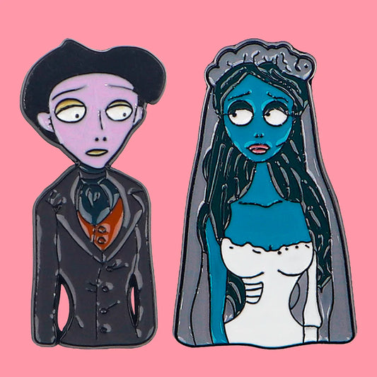 Halloween Bride Enamel Pin Horror Cartoon Brooch Jewelry Gift