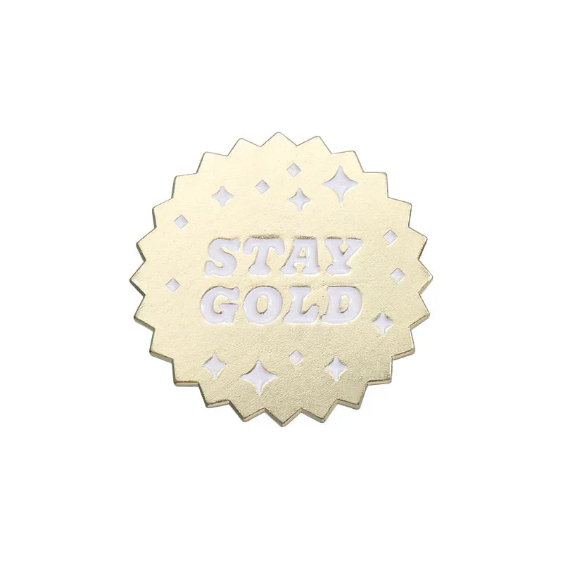 Stay Golden Enamel Pin Badge Brooch Lapel Jacket Backpack Fashion Jewelry Gift