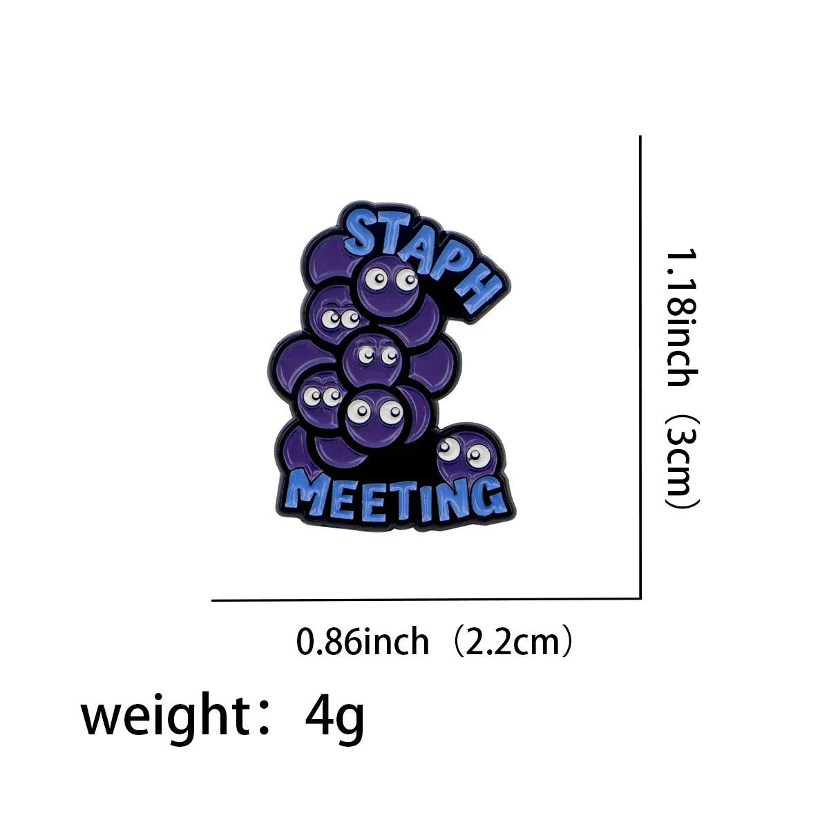 Staphylococcus Enamel Pins Purple Brooches Women Lapel Badges Fashion Jewelry Accessories