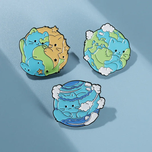 Cute Cat Enamel Brooches Cartoon Pins Backpack Badges Jewelry Accessories Souvenir