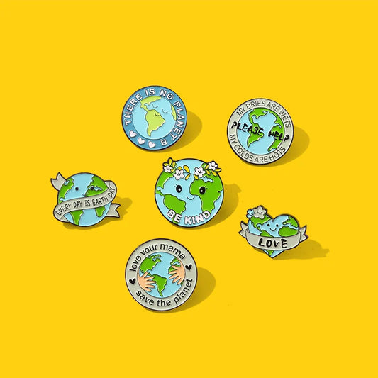Green Earth Brooch Lapel Pin for Medical Students