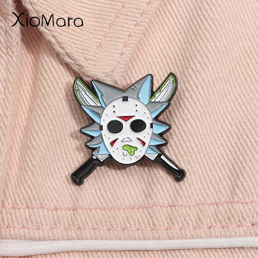 Halloween Horror Movie Killer Mask Enamel Pin Brooch Jewelry Gift