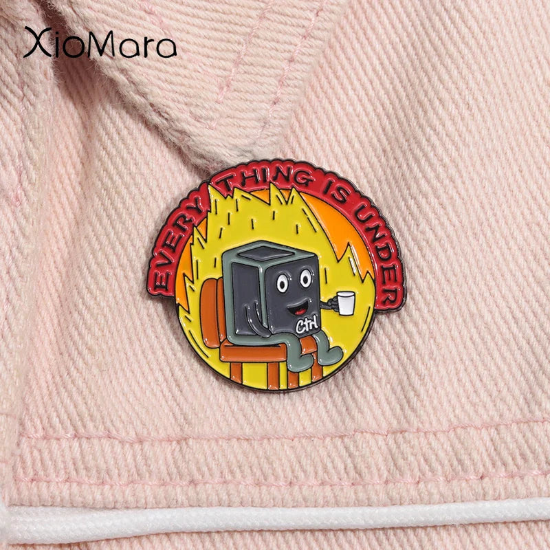 Enamel Pin Keyboard Shortcuts Brooch Lapel Badge Backpack Gift