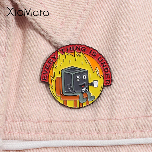 Enamel Pin Keyboard Shortcuts Brooch Lapel Badge Backpack Gift
