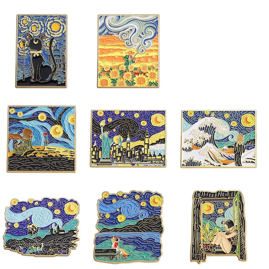 Black Cat Starry Sky Enamel Pin Brooch Jewelry Wholesale