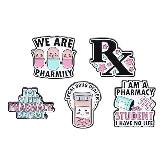 Cartoon Pill Capsule Enamel Pin - Medical Gift Lapel Badge