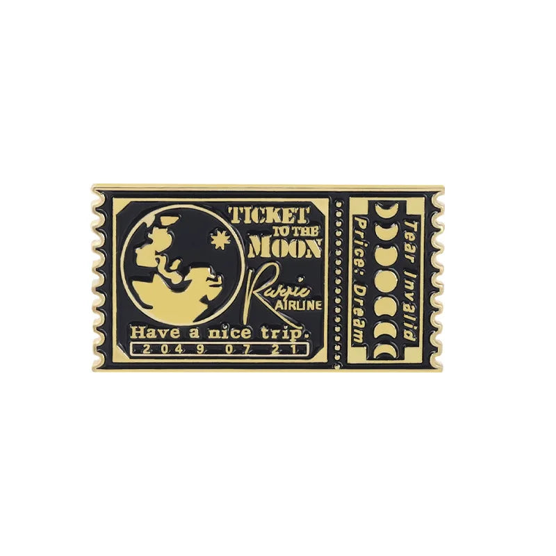 Movie Ticket Enamel Pins Brooches Jewelry Accessories Gifts