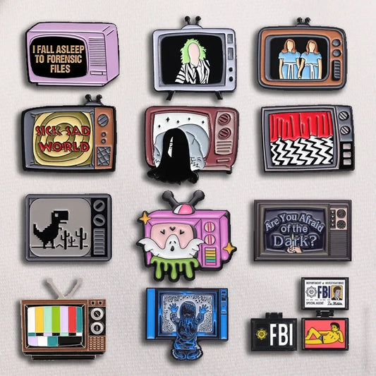 Retro Horror Anime Enamel Pins Metal Brooch Lapel Badge Halloween Jewelry Gift