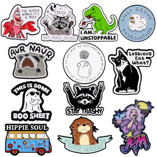 Cartoon Enamel Pin Brooches for Women Lapel Pins Badge Fashion Jewelry Gifts