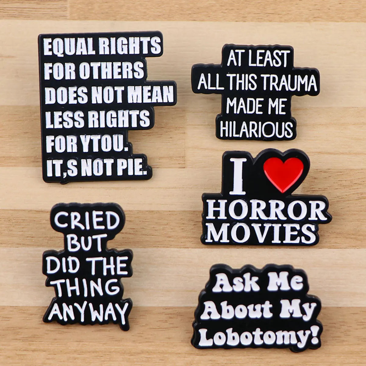 Enamel Pins Black Brooch Lapel Badges Fashion Jewelry Accessories Gifts