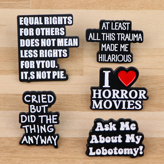 Enamel Pins Black Brooch Lapel Badges Fashion Jewelry Accessories Gifts