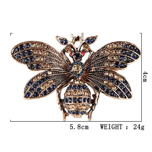 SHMIK Bee Beetle Crystal Pearl Brooch Pin Insect Jewelry Accessories