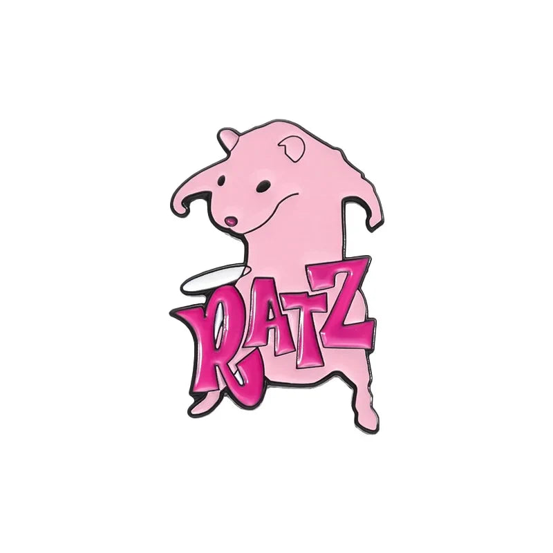 Pink Rat Enamel Pin Cartoon Animal Brooch Lapel Badge Jewelry Gift