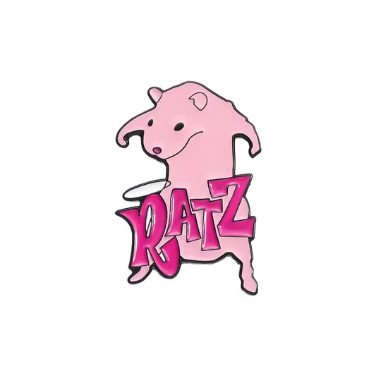 Pink Rat Enamel Pin Cartoon Animal Brooch Lapel Badge Jewelry Gift