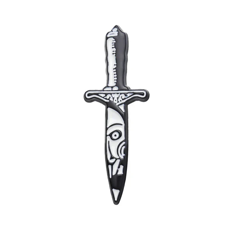 Horror Dagger Enamel Pins Gothic Halloween Jewelry