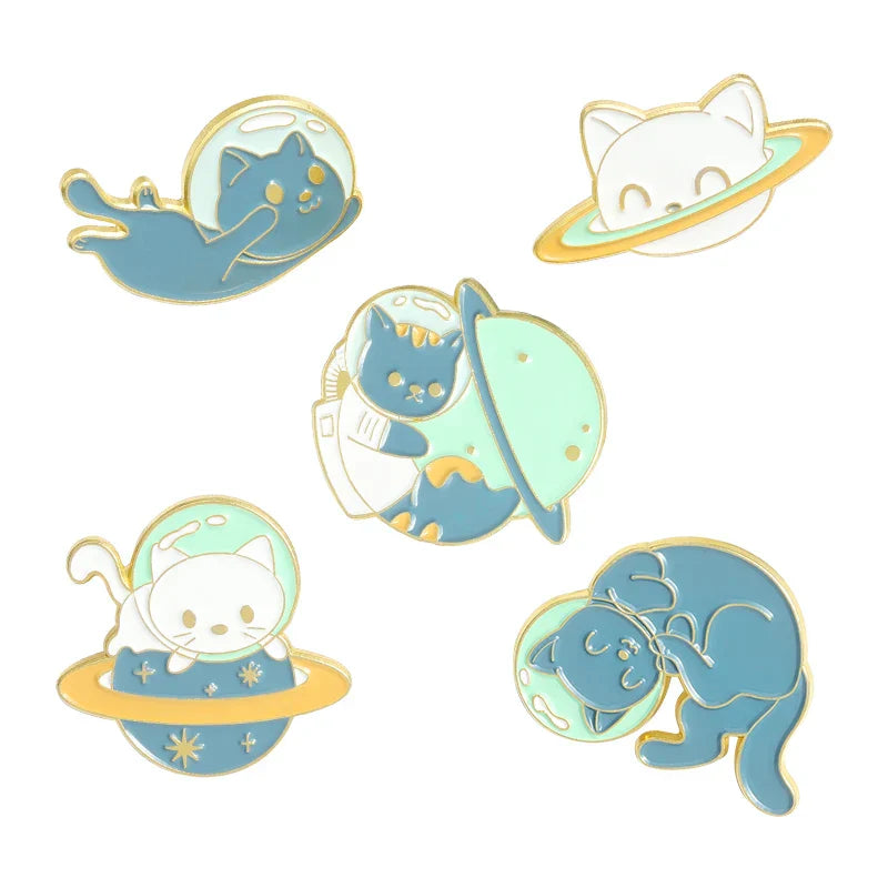 Astronaut Galaxy Enamel Pins Space Adventure Brooches Jewelry Gift
