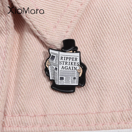 Serial Killer Enamel Pin Whitechapel Murder Brooch Badge Jewelry Accessories