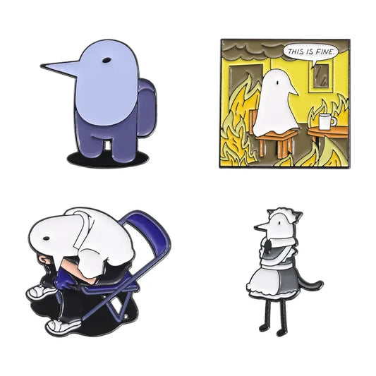 Cute Oyasumi Punpun Enamel Pins Animal Brooches Lapel Badge Jewelry Gifts