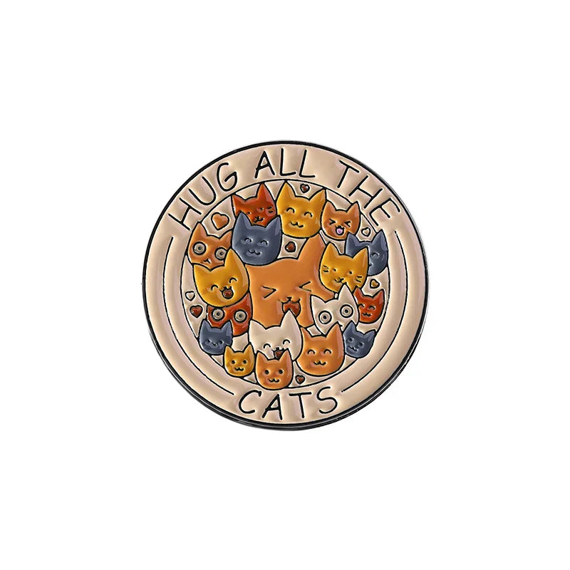 Cat Enamel Pins Brooches Lapel Badges Animal Jewelry Gift